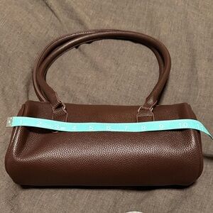 Compact Brown Mini Shoulder Bag with Pebbled Texture